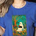 Groovy Ghost Reading Book Cat Halloween Ghost Teacher Women's Heather T-Shirt Heather True Royal Groovy Ghost Reading Book Cat Halloween Ghost Teacher Women's Heather T-Shirt Heather True Royal
