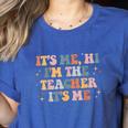 Groovy Its Me Hi Im The Teacher It’s Me Back To School Women's Heather T-Shirt Heather True Royal Groovy Its Me Hi Im The Teacher It’s Me Back To School Women's Heather T-Shirt Heather True Royal