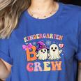 Groovy Kindergarten Boo Crew Kinder Halloween Teacher Kids Women's Heather T-Shirt Heather True Royal Groovy Kindergarten Boo Crew Kinder Halloween Teacher Kids Women's Heather T-Shirt Heather True Royal
