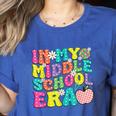 Groovy In My Middle School Era Back To School Teacher Women's Heather T-Shirt Heather True Royal Groovy In My Middle School Era Back To School Teacher Women's Heather T-Shirt Heather True Royal