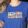 Groovy School Counselor Back To School Teacher Counseling Women's Heather T-Shirt Heather True Royal