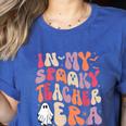 Groovy In My Spooky Teacher Era Halloween Party Boo Women's Heather T-Shirt Heather True Royal