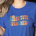 Groovy Substitute Teacher Retro Teacher Back To School Women's Heather T-Shirt Heather True Royal Groovy Substitute Teacher Retro Teacher Back To School Women's Heather T-Shirt Heather True Royal