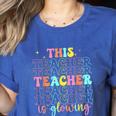 Groovy This Teacher Is Glowing Hello Summer End Of School Women's Heather T-Shirt Heather True Royal