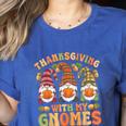 Groovy Thanksgiving With My Gnomie Women Teacher Fall Gnome Women's Heather T-Shirt Heather True Royal Groovy Thanksgiving With My Gnomie Women Teacher Fall Gnome Women's Heather T-Shirt Heather True Royal