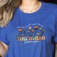 Groovy Tiny Human Tamer Floral Kindergarten Teacher Women's Heather T-Shirt Heather True Royal