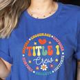 Groovy Title 1 Crew Cute Title 1 Reading Teacher Men Women Kids Women's Heather T-Shirt Heather True Royal