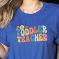 Groovy Toddler Teacher Appreciation Back To School Women's Heather T-Shirt Heather True Royal Groovy Toddler Teacher Appreciation Back To School Women's Heather T-Shirt Heather True Royal