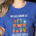 We All Grow At Different Rates Back To School Teacher Women's Heather T-Shirt Heather True Royal We All Grow At Different Rates Back To School Teacher Women's Heather T-Shirt Heather True Royal