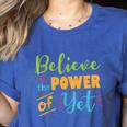 Growth Mindset Teacher Believe In The Power Of Yet Women's Heather T-Shirt Heather True Royal