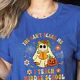 Halloween You Can't Scare Me I Teach Middle School Teacher Women's Heather T-Shirt Heather True Royal