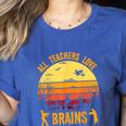 Halloween Costume Teacher Love Brains Zombie Women's Heather T-Shirt Heather True Royal