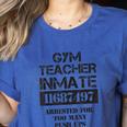 Halloween Gym Teacher Prisoner Costume Women's Heather T-Shirt Heather True Royal Halloween Gym Teacher Prisoner Costume Women's Heather T-Shirt Heather True Royal
