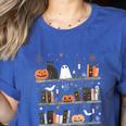 Halloween Library Ghost Books Teacher Spooky Trick Or Teach Women's Heather T-Shirt Heather True Royal Halloween Library Ghost Books Teacher Spooky Trick Or Teach Women's Heather T-Shirt Heather True Royal