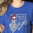 Halloween Math Teacher Skeleton Six Seven Meme Brainrot Women's Heather T-Shirt Heather True Royal Halloween Math Teacher Skeleton Six Seven Meme Brainrot Women's Heather T-Shirt Heather True Royal