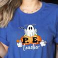 Halloween PE Teacher Ghosts Pumpkins Sports Lover Women's Heather T-Shirt Heather True Royal Halloween PE Teacher Ghosts Pumpkins Sports Lover Women's Heather T-Shirt Heather True Royal