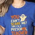 Halloween Preschool Teacher You Can't Scare Me Im A Teacher Women's Heather T-Shirt Heather True Royal Halloween Preschool Teacher You Can't Scare Me Im A Teacher Women's Heather T-Shirt Heather True Royal