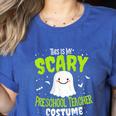Halloween This Is My Scary Preschool Teacher Custome For Men Women Kids Women's Heather T-Shirt Heather True Royal