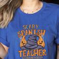 Halloween Scary Spanish Teacher No Costume Required For Men Women Women's Heather T-Shirt Heather True Royal