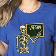 Halloween Skeleton 67 Meme Square Root 4489 Math Teacher Women's Heather T-Shirt Heather True Royal Halloween Skeleton 67 Meme Square Root 4489 Math Teacher Women's Heather T-Shirt Heather True Royal
