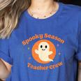 Halloween Teacher Crew Spooky Season Retro Ghost Women's Heather T-Shirt Heather True Royal Halloween Teacher Crew Spooky Season Retro Ghost Women's Heather T-Shirt Heather True Royal
