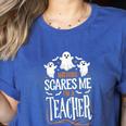 Halloween Teacher Nothing Scares Me Women Men Teachers Women's Heather T-Shirt Heather True Royal