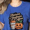 Halloween Teacher Phonemes Graphemes Caffeine Coffee Lover Women's Heather T-Shirt Heather True Royal Halloween Teacher Phonemes Graphemes Caffeine Coffee Lover Women's Heather T-Shirt Heather True Royal