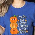 Halloween Teacher Shirt I Teach The Cutest Pumpkins In Patch Men Women Kids Women's Heather T-Shirt Heather True Royal