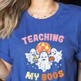 Halloween Teacher Teaching My Boos Costume Teacher Men Women Women's Heather T-Shirt Heather True Royal