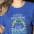 Halloween Teacher Tshirts Science Teachers Love Brains Women's Heather T-Shirt Heather True Royal