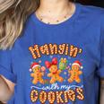 Hangin With My Cookies Gingerbread Men Women Xmas Teacher Women's Heather T-Shirt Heather True Royal