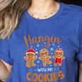 Hangin With My Cookies Gingerbread Women Christmas Teacher Women's Heather T-Shirt Heather True Royal Hangin With My Cookies Gingerbread Women Christmas Teacher Women's Heather T-Shirt Heather True Royal
