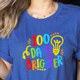 Happy 100th Day Of School 100 Days Brighter Girls Teacher Women's Heather T-Shirt Heather True Royal