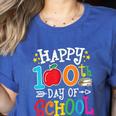 Happy 100th Day Of School Teachers 100 Days Of School Kids Women's Heather T-Shirt Heather True Royal Happy 100th Day Of School Teachers 100 Days Of School Kids Women's Heather T-Shirt Heather True Royal