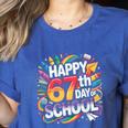 Happy 67 Days Of School Meme 100 Day Of School Teacher 6 7 Women's Heather T-Shirt Heather True Royal