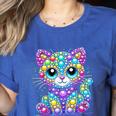 Happy Dot Day Colorful Polka Dot Cat Kitten Teachers Kids Women's Heather T-Shirt Heather True Royal