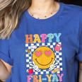 Happy Fri-Yay Groovy Teacher Friday Weekend Fri Yay Women's Heather T-Shirt Heather True Royal Happy Fri-Yay Groovy Teacher Friday Weekend Fri Yay Women's Heather T-Shirt Heather True Royal