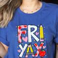 Happy Fri-Yay Teacher Back To School Friday Lovers Women's Heather T-Shirt Heather True Royal