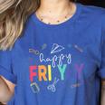 Happy Fri Yay Teacher Friday For Men Women Women's Heather T-Shirt Heather True Royal