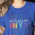 Happy Fri Yay Teacher Friday Saying Women's Heather T-Shirt Heather True Royal Happy Fri Yay Teacher Friday Saying Women's Heather T-Shirt Heather True Royal