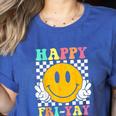 Happy Fri-Yay Teacher Friday Weekend School Women's Heather T-Shirt Heather True Royal Happy Fri-Yay Teacher Friday Weekend School Women's Heather T-Shirt Heather True Royal