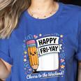 Happy Fri-Yay Teacher Fry Yay Friday Weekend Women's Heather T-Shirt Heather True Royal Happy Fri-Yay Teacher Fry Yay Friday Weekend Women's Heather T-Shirt Heather True Royal