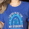 Happy Teacher I Wear Blue For My Students Autism Awareness Women's Heather T-Shirt Heather True Royal