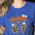 Haunted By 6-7 Halloween Math Teacher Joke Women's Heather T-Shirt Heather True Royal Haunted By 6-7 Halloween Math Teacher Joke Women's Heather T-Shirt Heather True Royal