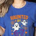 Haunted 67 Ghost Math Teacher Halloween Costume Math Pun Women's Heather T-Shirt Heather True Royal