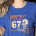 Haunted By 67 Halloween 67 Meme Six Seven Teacher Women's Heather T-Shirt Heather True Royal