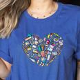 Heart Shape Art Teacher And Painting Sketching Artist Women's Heather T-Shirt Heather True Royal Heart Shape Art Teacher And Painting Sketching Artist Women's Heather T-Shirt Heather True Royal