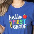 Hello First Grade Team 1st Grade Back To School Teacher Kids Women's Heather T-Shirt Heather True Royal Hello First Grade Team 1st Grade Back To School Teacher Kids Women's Heather T-Shirt Heather True Royal