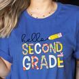 Hello Second Grade Team 2nd Grade Back To School Teacher Kid Women's Heather T-Shirt Heather True Royal