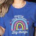 Helping Tiny Humans To Do Big Things Teacher Women Women's Heather T-Shirt Heather True Royal Helping Tiny Humans To Do Big Things Teacher Women Women's Heather T-Shirt Heather True Royal